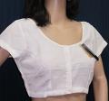 White Crepe Choli Sari Blouse /w Low & High Back #7409